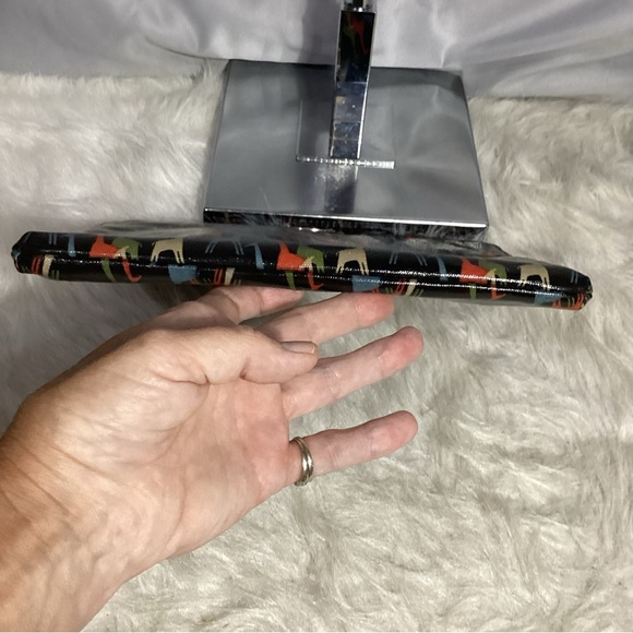 Fossil Giraffe “Key-Per” Coated PVC With Leather Trim Clutch Tablet Bag - Picture 6 of 9